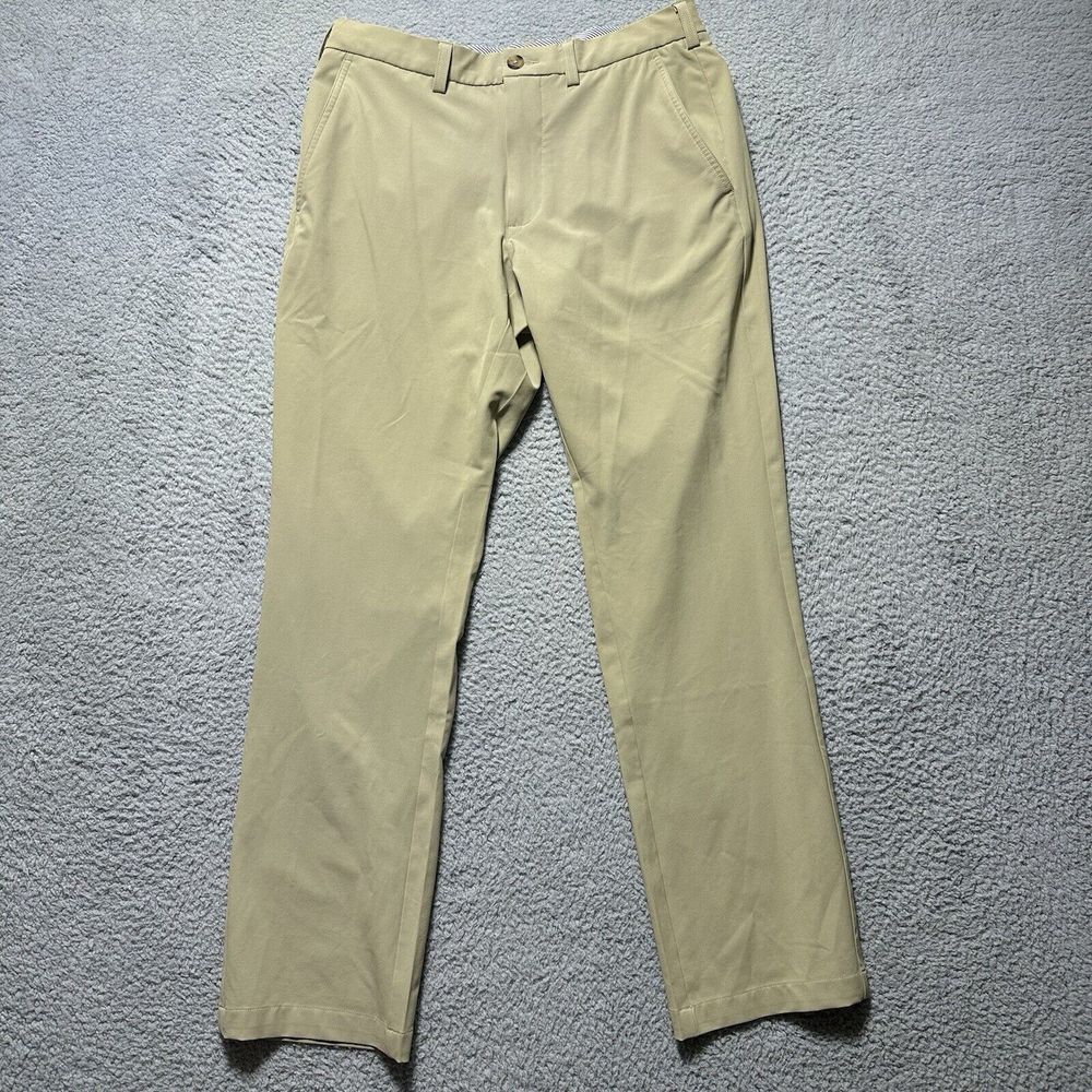 Donald Ross Thistle Stretch Golf Performance Pants Mens 32x32 Beige Quick‎ Dry
